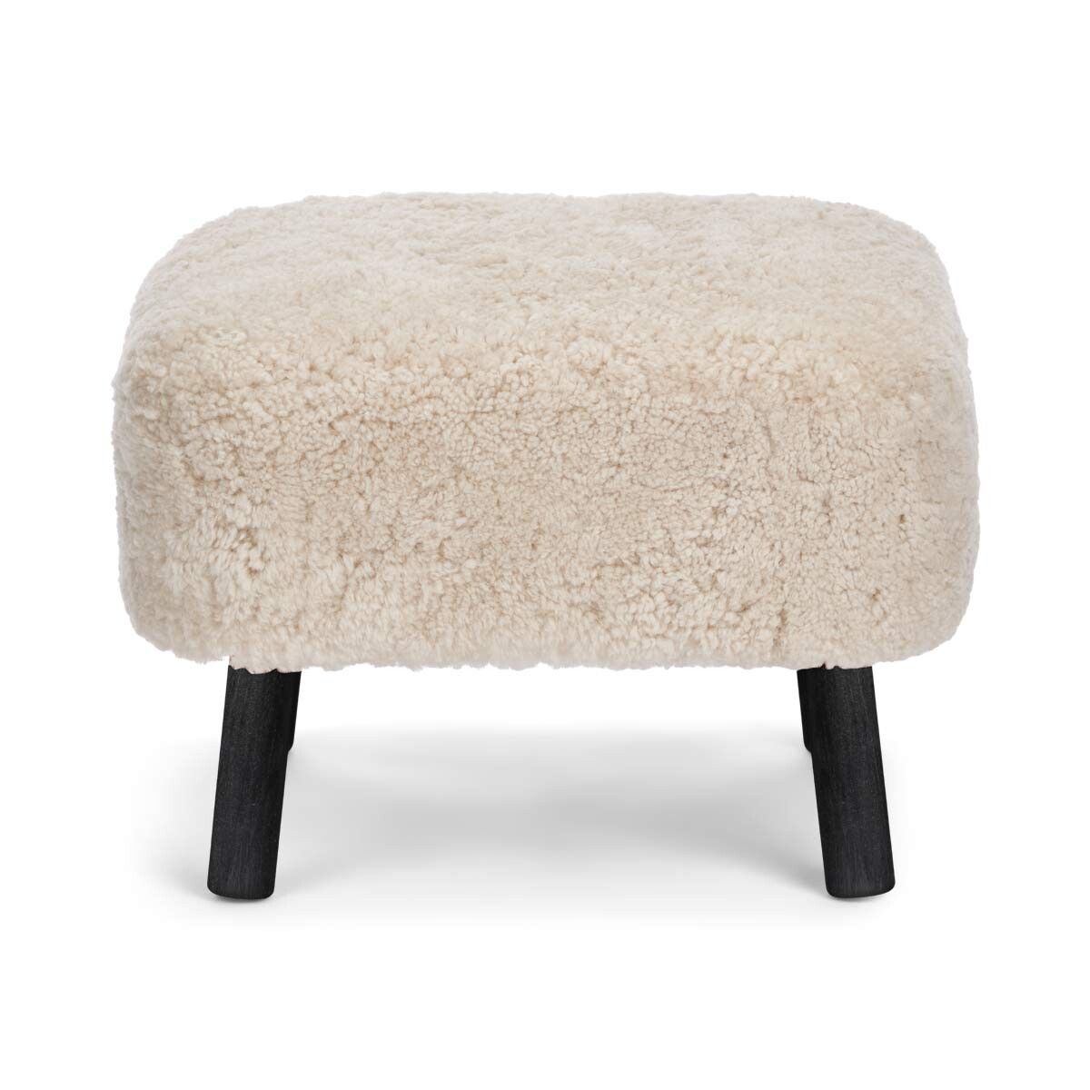 Emily Foot Rest | Short Wool Pearl