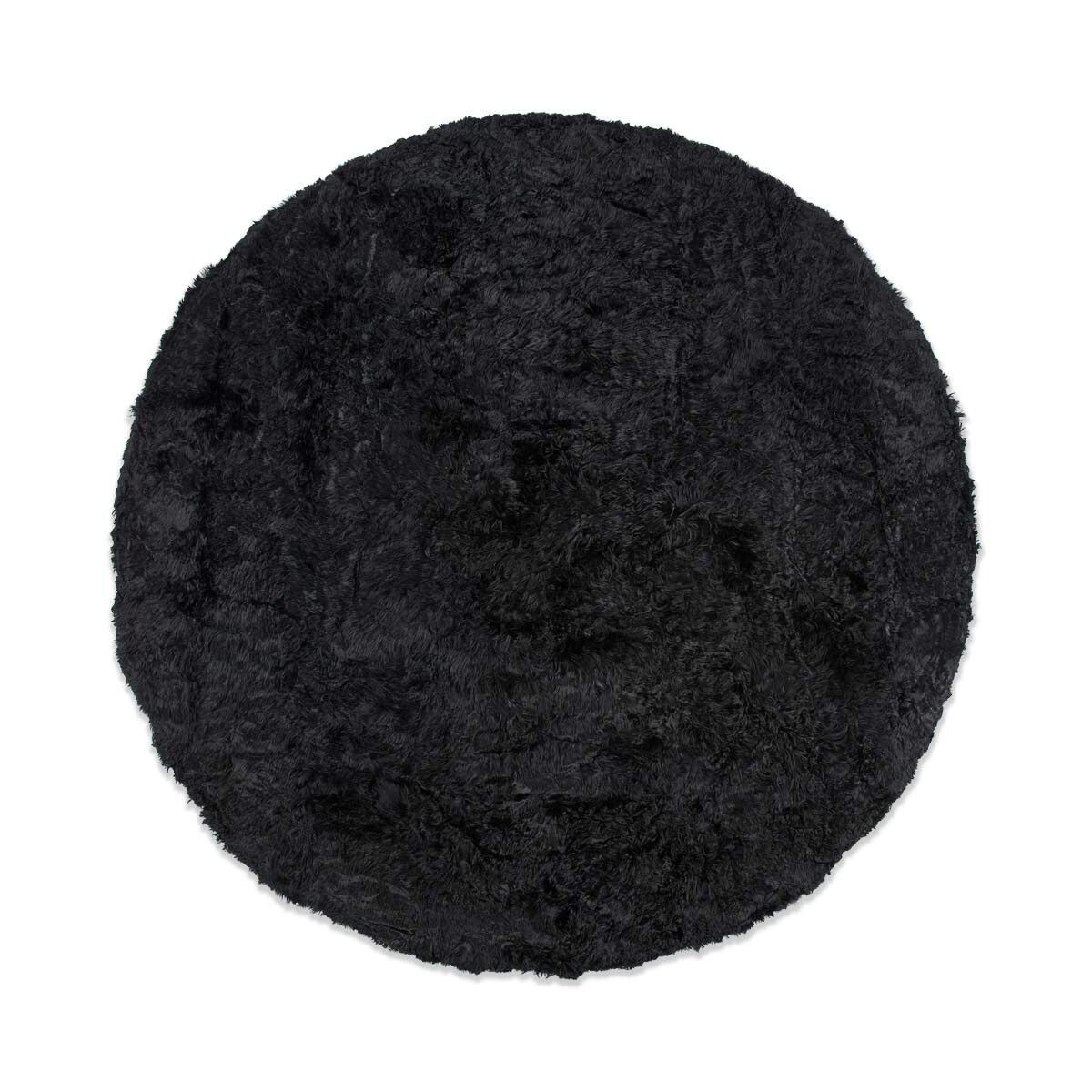 Alpaca Fur | Design Rug | Round Black