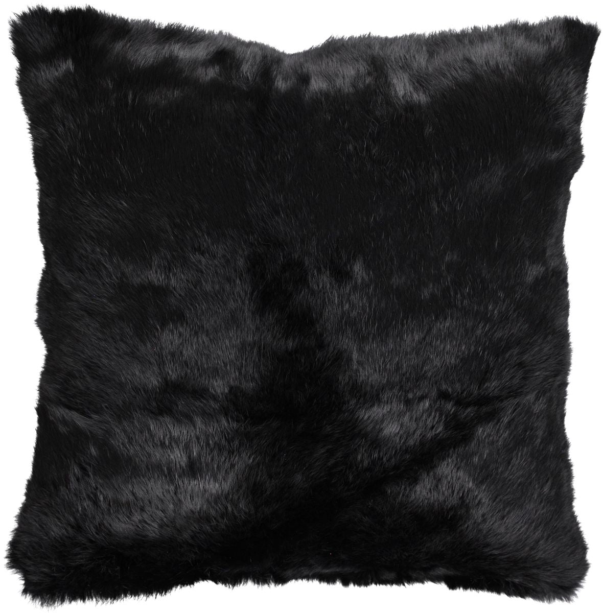 Rabbit/Wool Cushion | 16x16 in Black