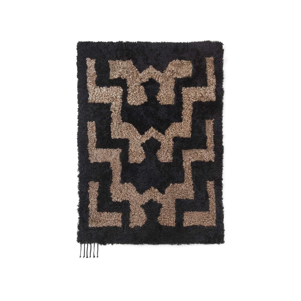 Short Wool Curly Sheepskin Design Rug | 39x28 in