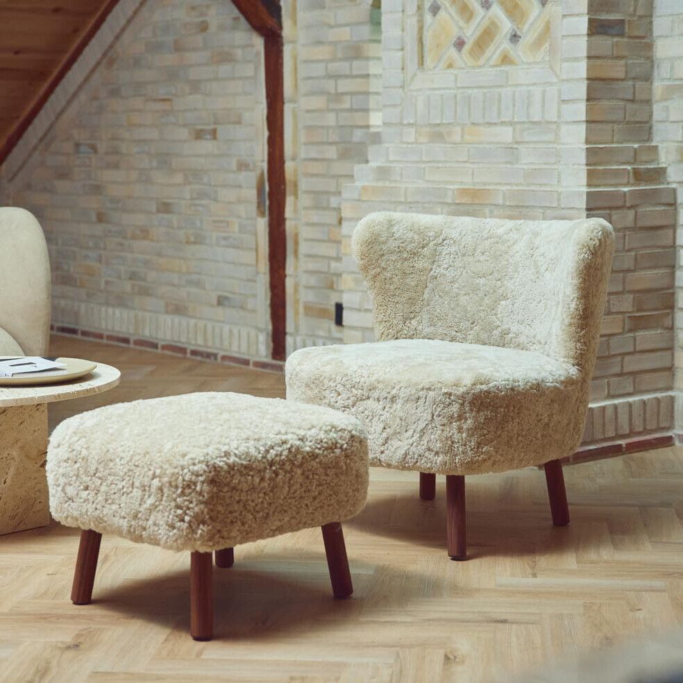 Emil Lounge Chair | Short Wool Anthracite