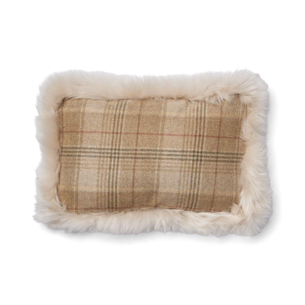 Wool Cushion Rectangular | Doublesided | LW trim | 13x20 in