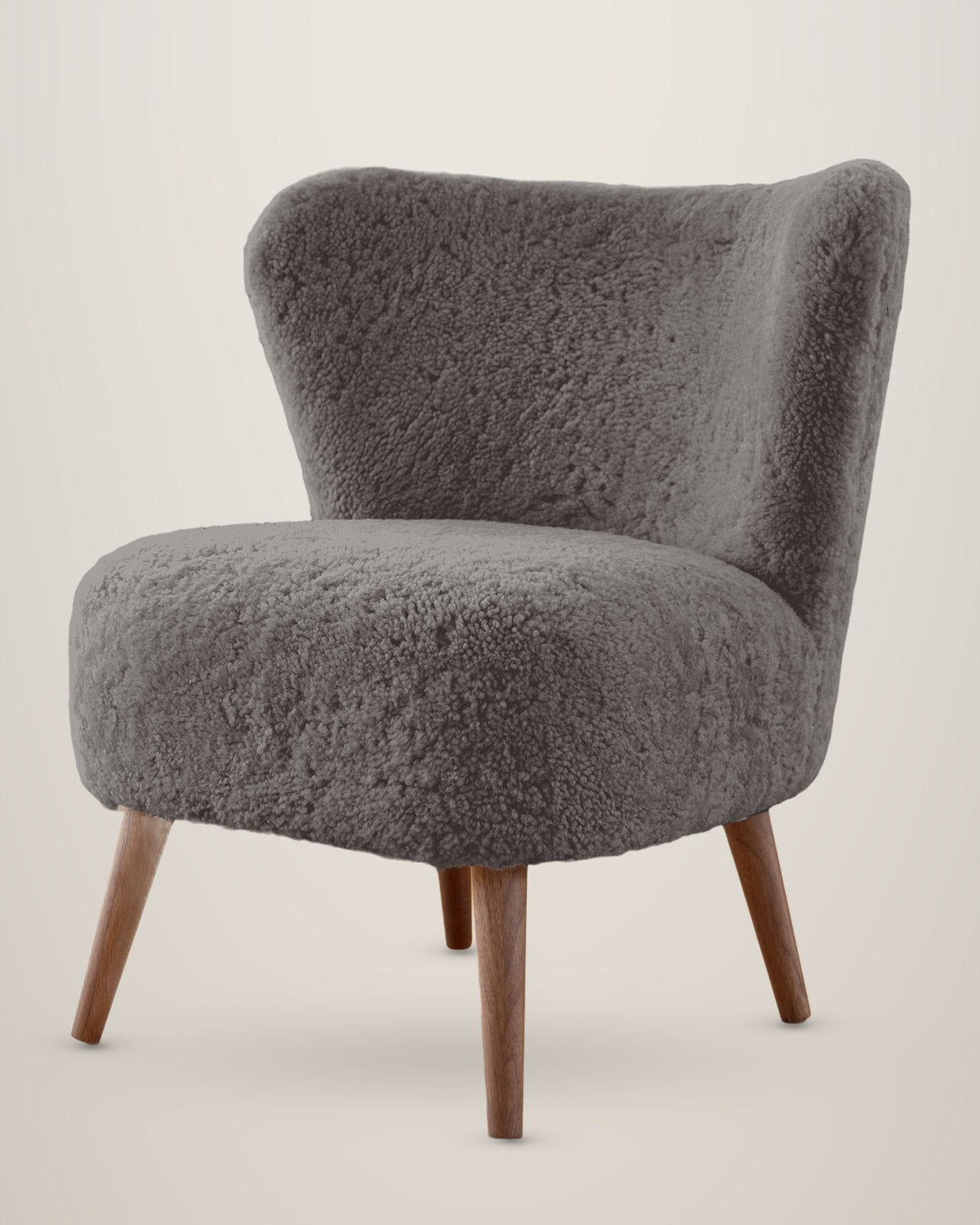 Armchair in Graphite short-wool sheepskin (digital visualization)