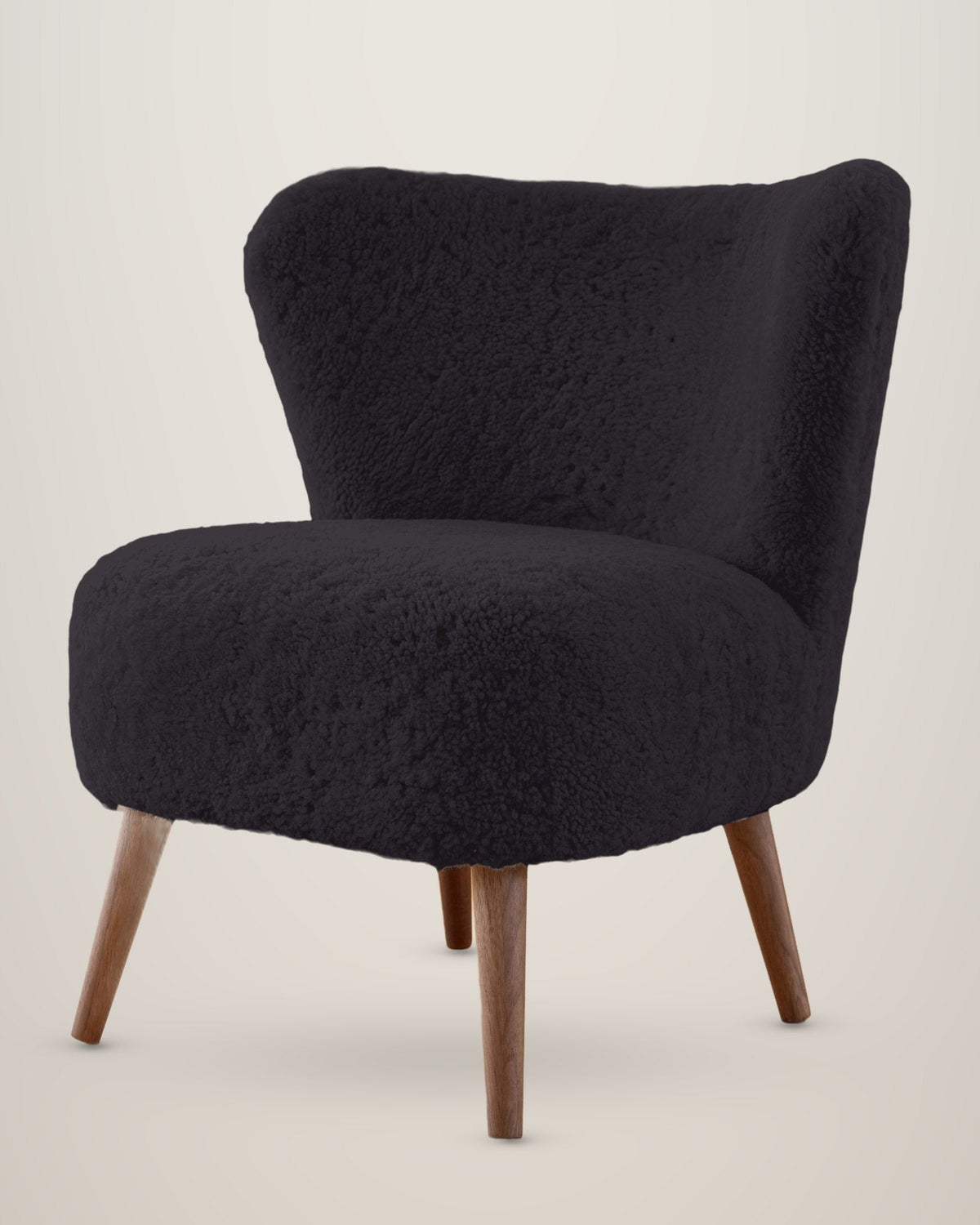 Armchair in Black short-wool sheepskin (digital visualization)