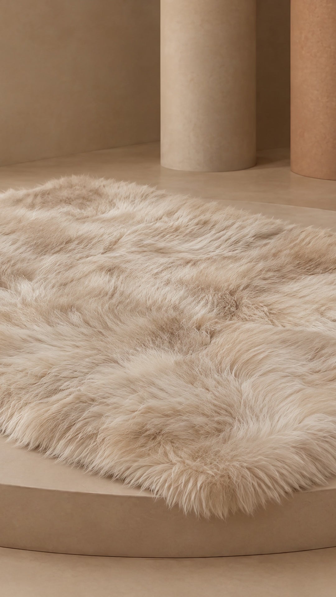 Made-to-measure sheepskin rug in a calm room